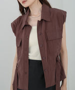 肩パット入りベストトップス