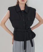 肩パット入りベストトップス