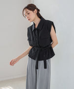 肩パット入りベストトップス