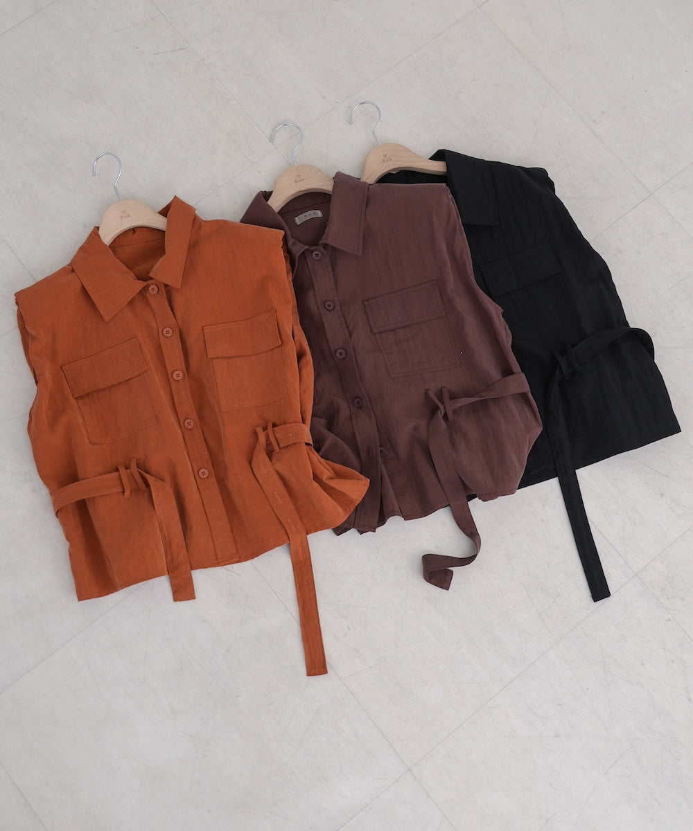 肩パット入りベストトップス