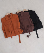 肩パット入りベストトップス