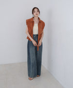 肩パット入りベストトップス