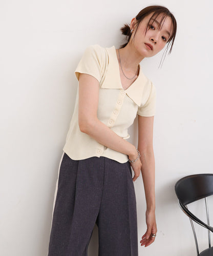 ビックカラーニットトップス