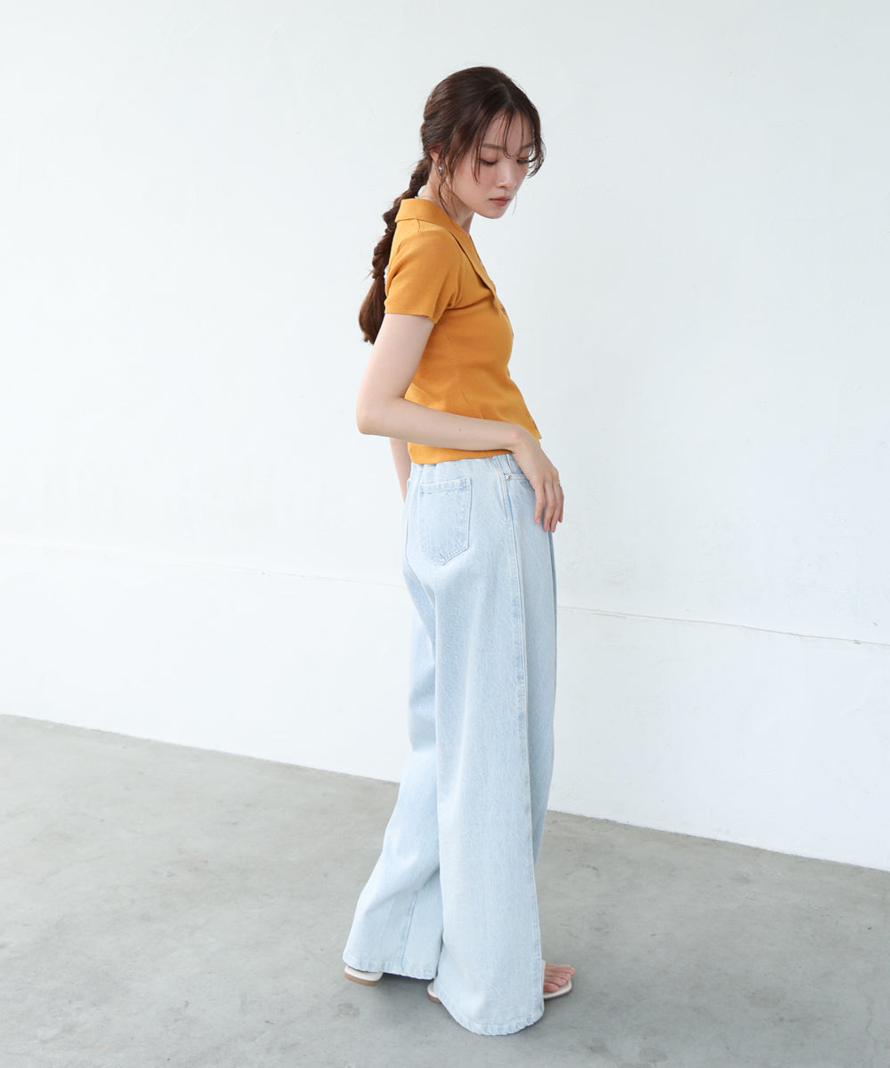 ビックカラーニットトップス