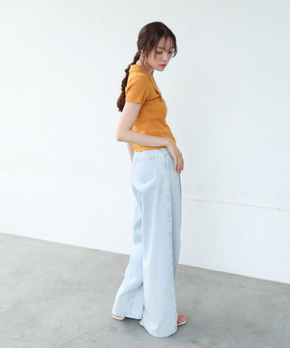 ビックカラーニットトップス