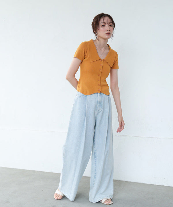 ビックカラーニットトップス