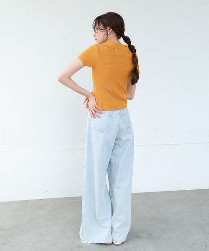 ビックカラーニットトップス