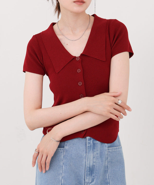 ビックカラーニットトップス