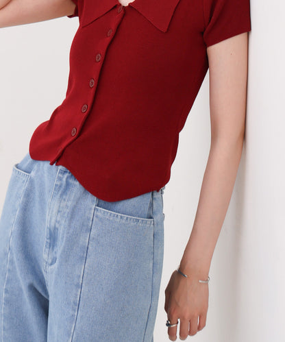 ビックカラーニットトップス