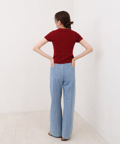 ビックカラーニットトップス