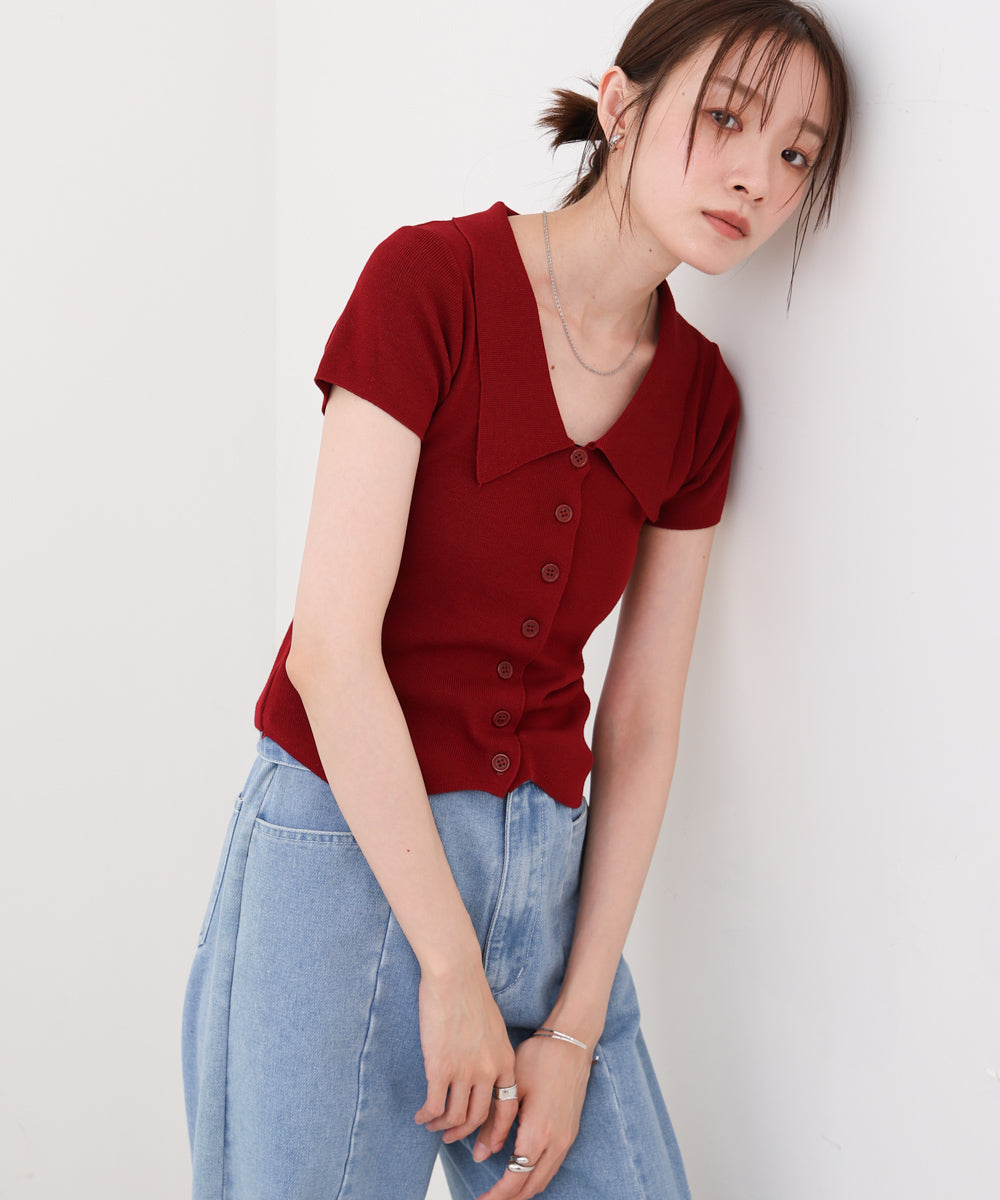 ビックカラーニットトップス