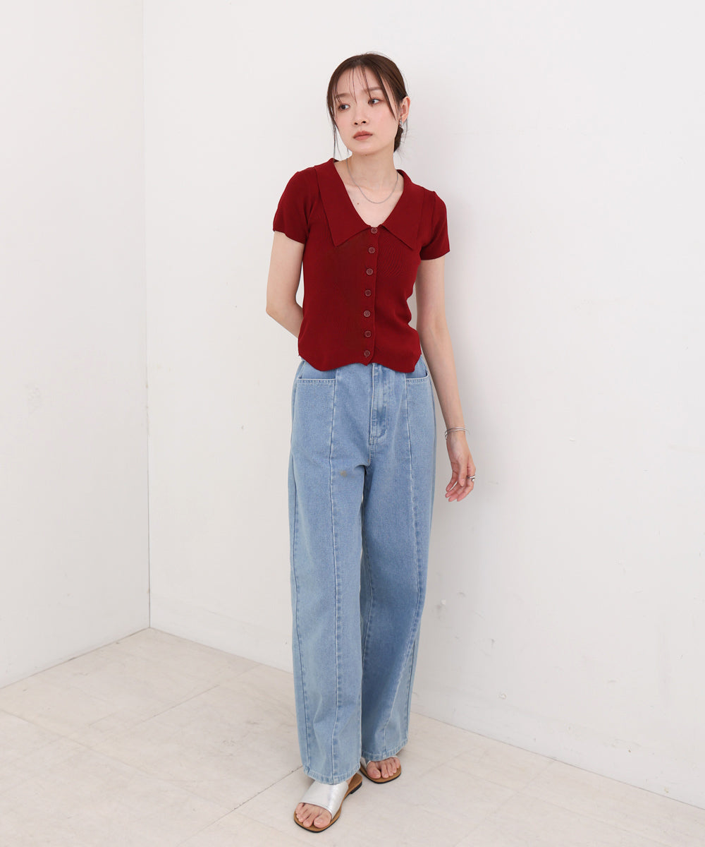 ビックカラーニットトップス