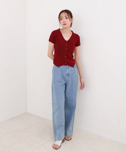 ビックカラーニットトップス