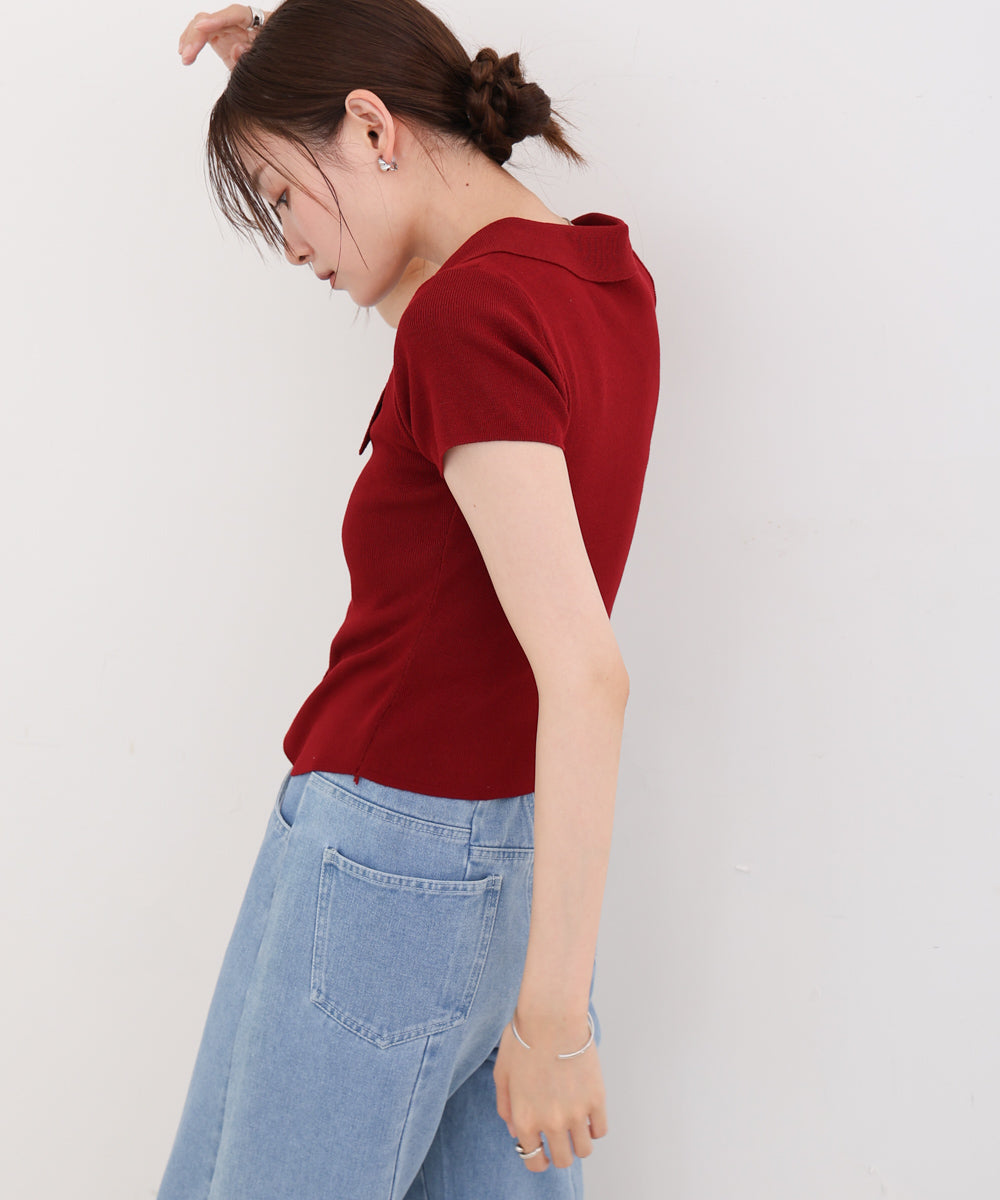 ビックカラーニットトップス