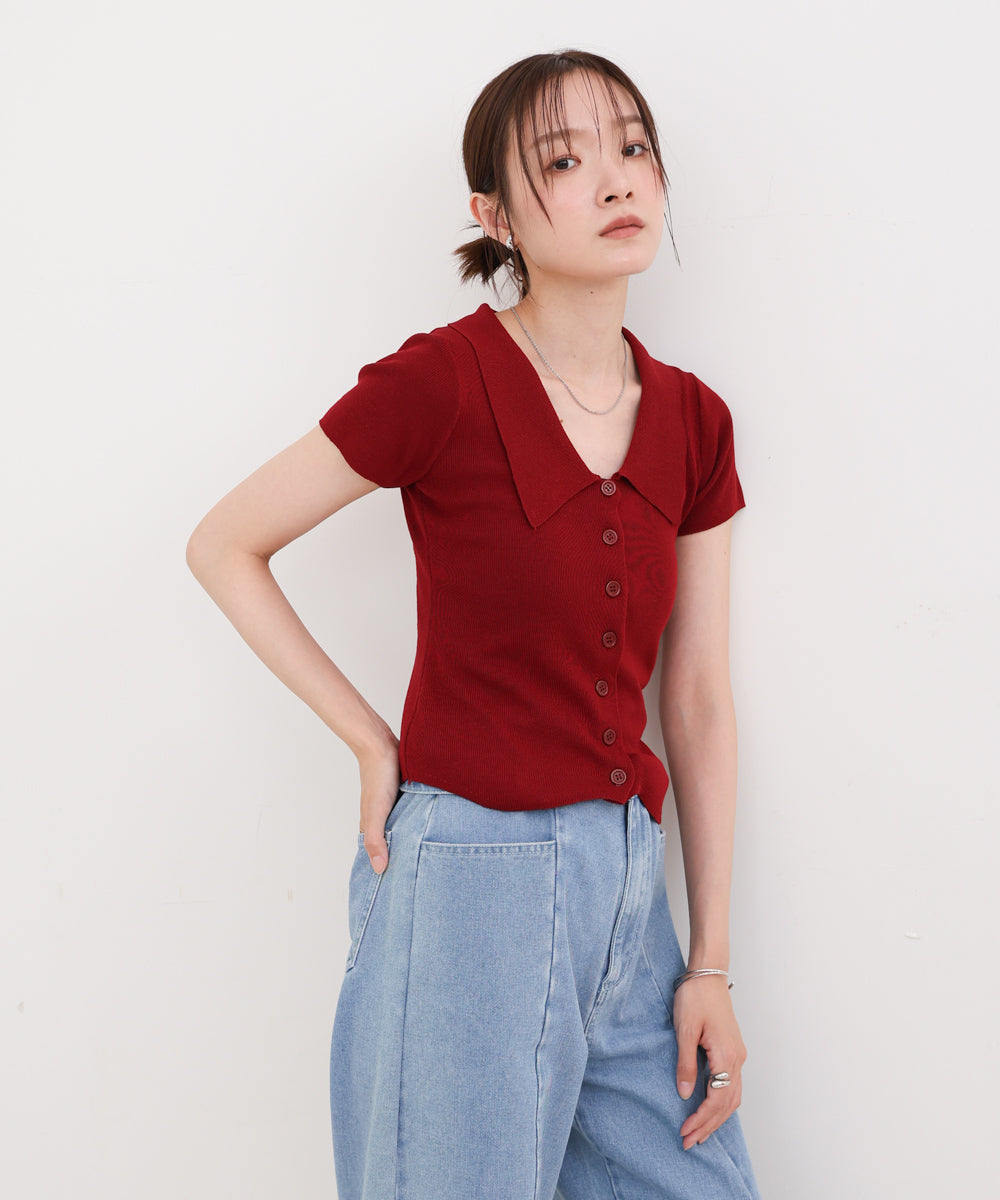 ビックカラーニットトップス