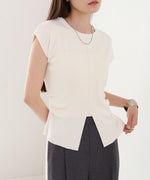 フロントスリット　サマーニットTシャツ