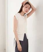 フロントスリット　サマーニットTシャツ