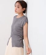 フロントスリット　サマーニットTシャツ