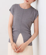 フロントスリット　サマーニットTシャツ