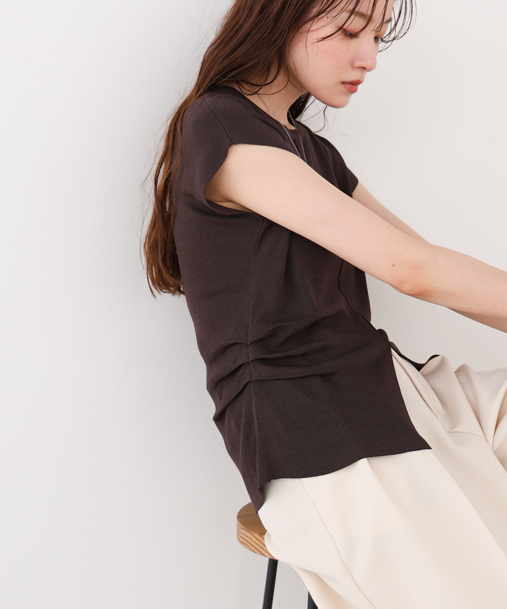 フロントスリット　サマーニットTシャツ