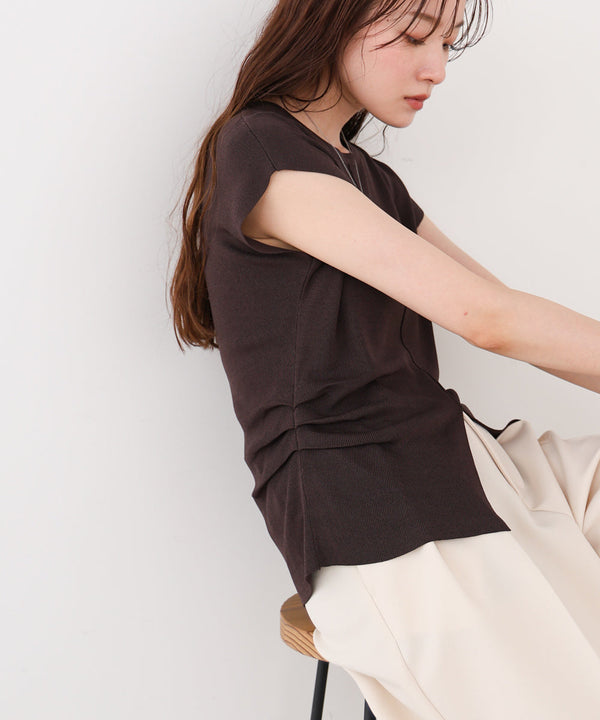 フロントスリット　サマーニットTシャツ