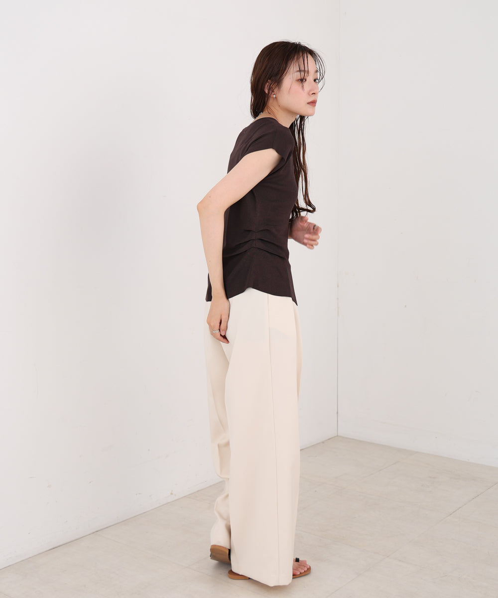 フロントスリット　サマーニットTシャツ