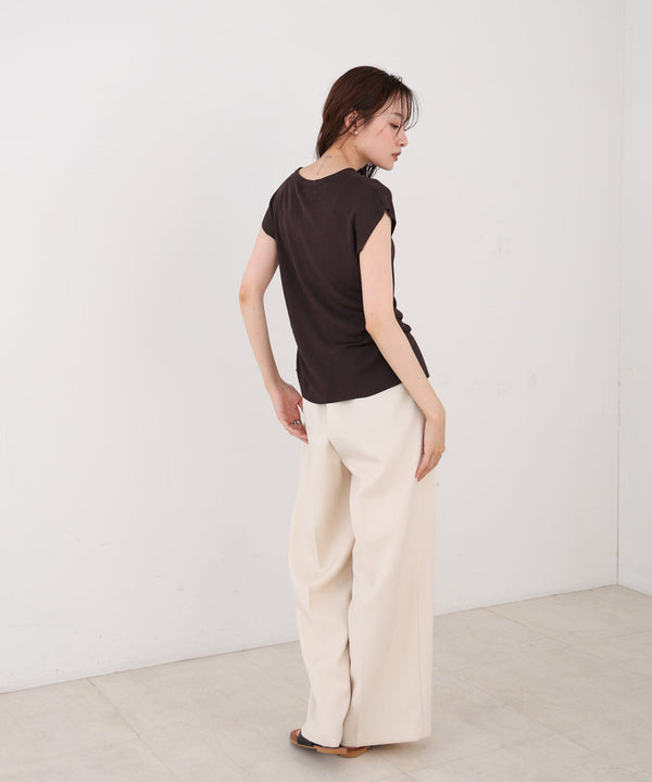 フロントスリット　サマーニットTシャツ