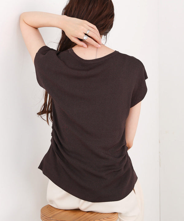 フロントスリット　サマーニットTシャツ