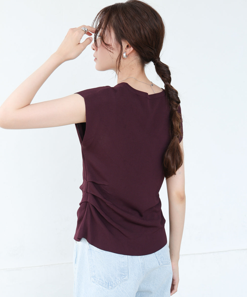 フロントスリット　サマーニットTシャツ