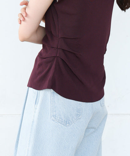 フロントスリット　サマーニットTシャツ