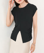 フロントスリット　サマーニットTシャツ