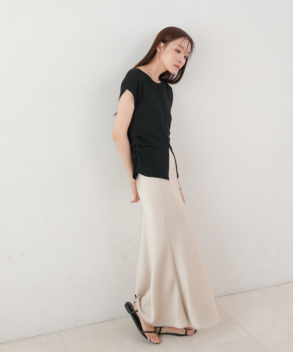 フロントスリット　サマーニットTシャツ