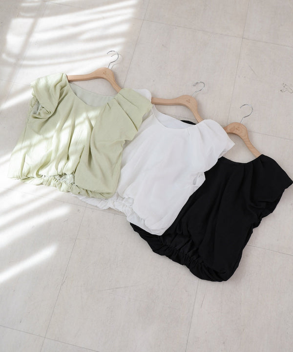 バルーンタックデザインブラウス