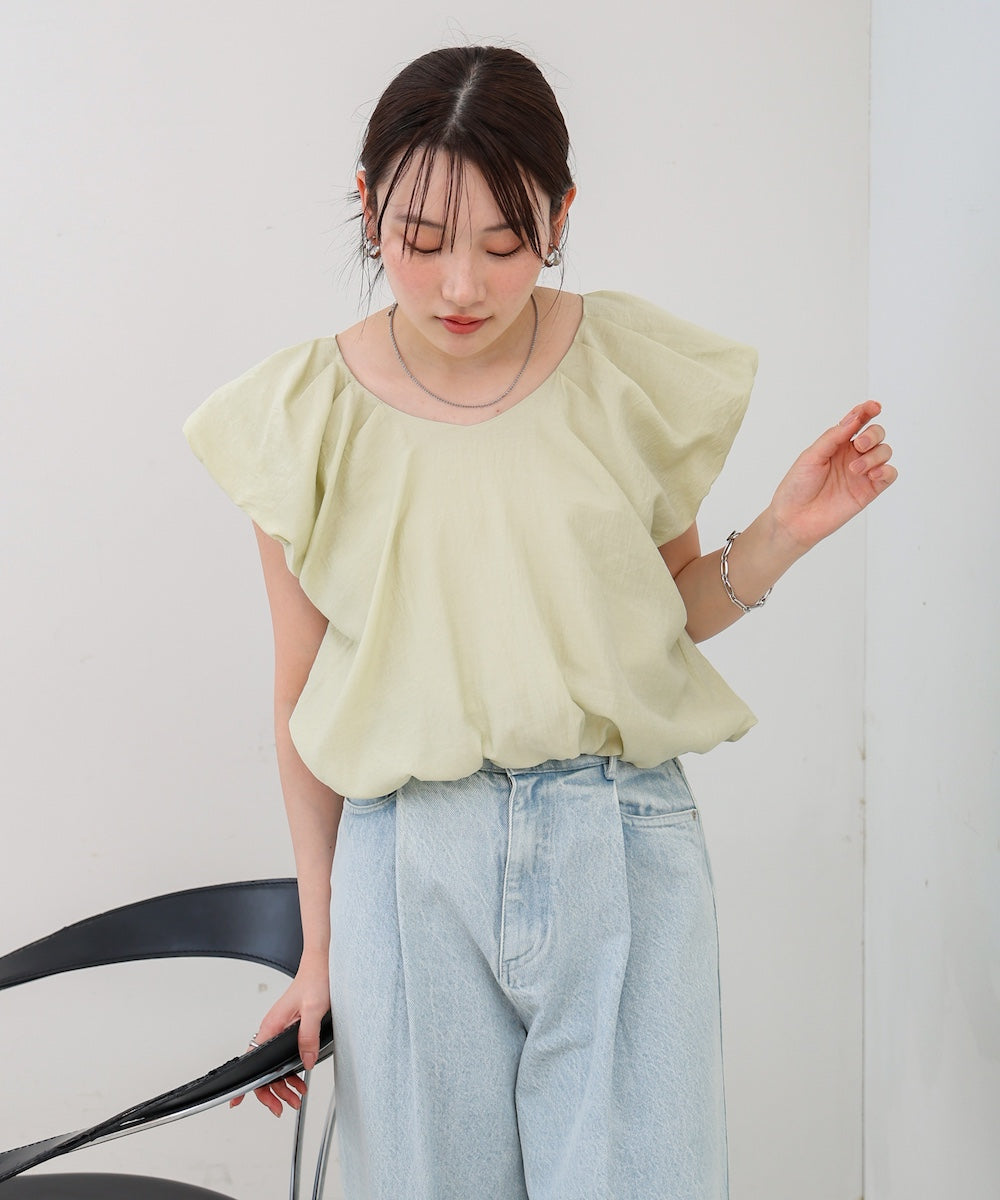 バルーンタックデザインブラウス