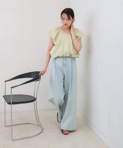 バルーンタックデザインブラウス