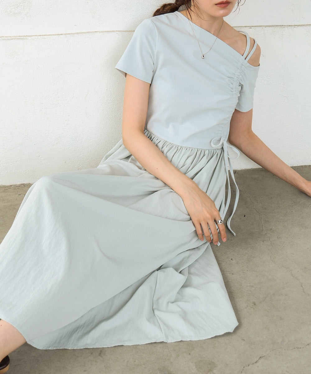 アシメシャーリングワンピース