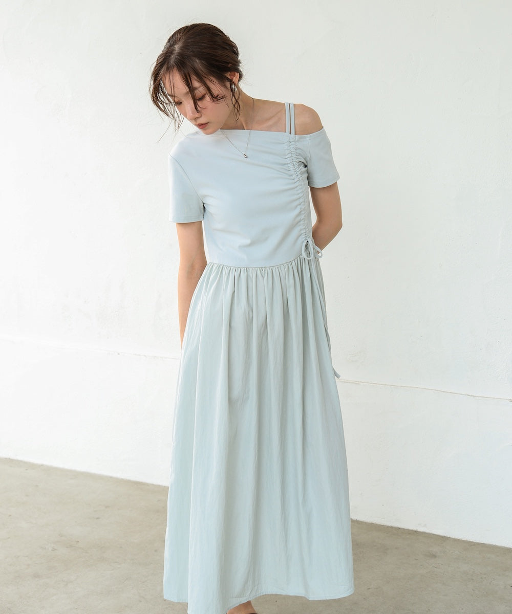 アシメシャーリングワンピース