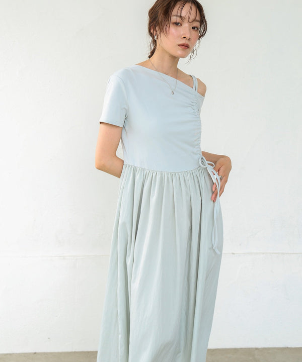 アシメシャーリングワンピース