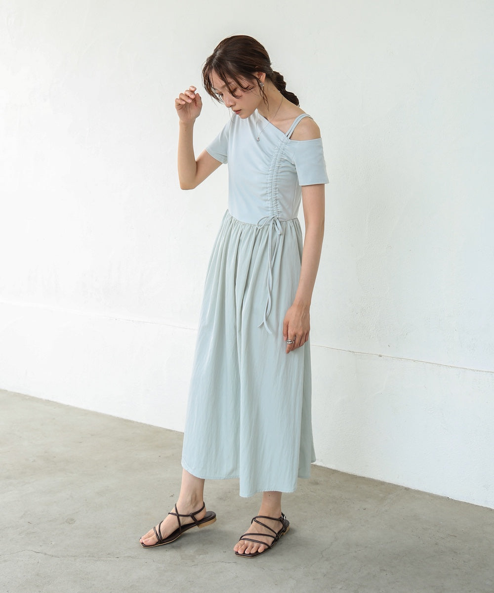 アシメシャーリングワンピース