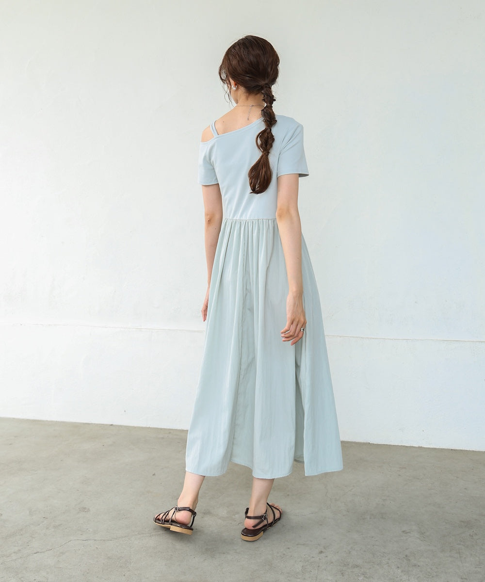 アシメシャーリングワンピース