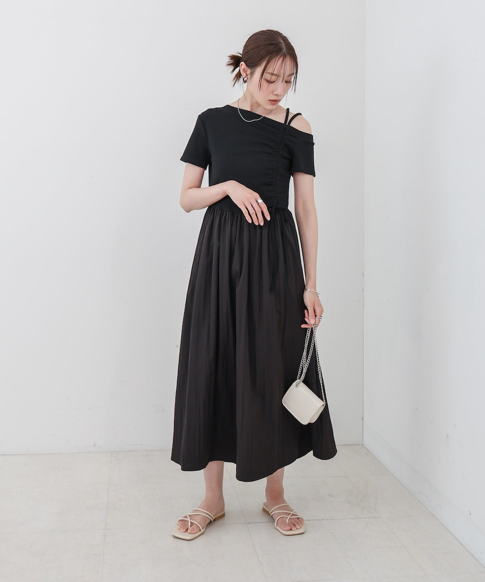 アシメシャーリングワンピース