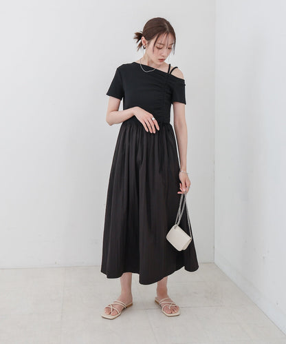 アシメシャーリングワンピース