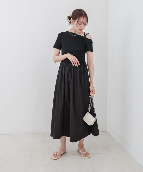 アシメシャーリングワンピース