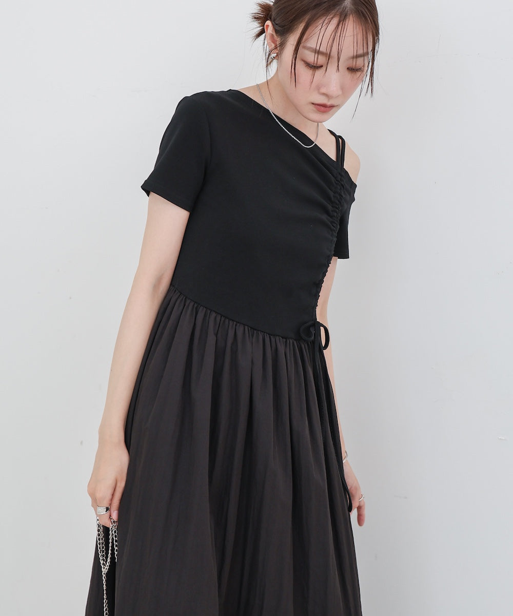 アシメシャーリングワンピース