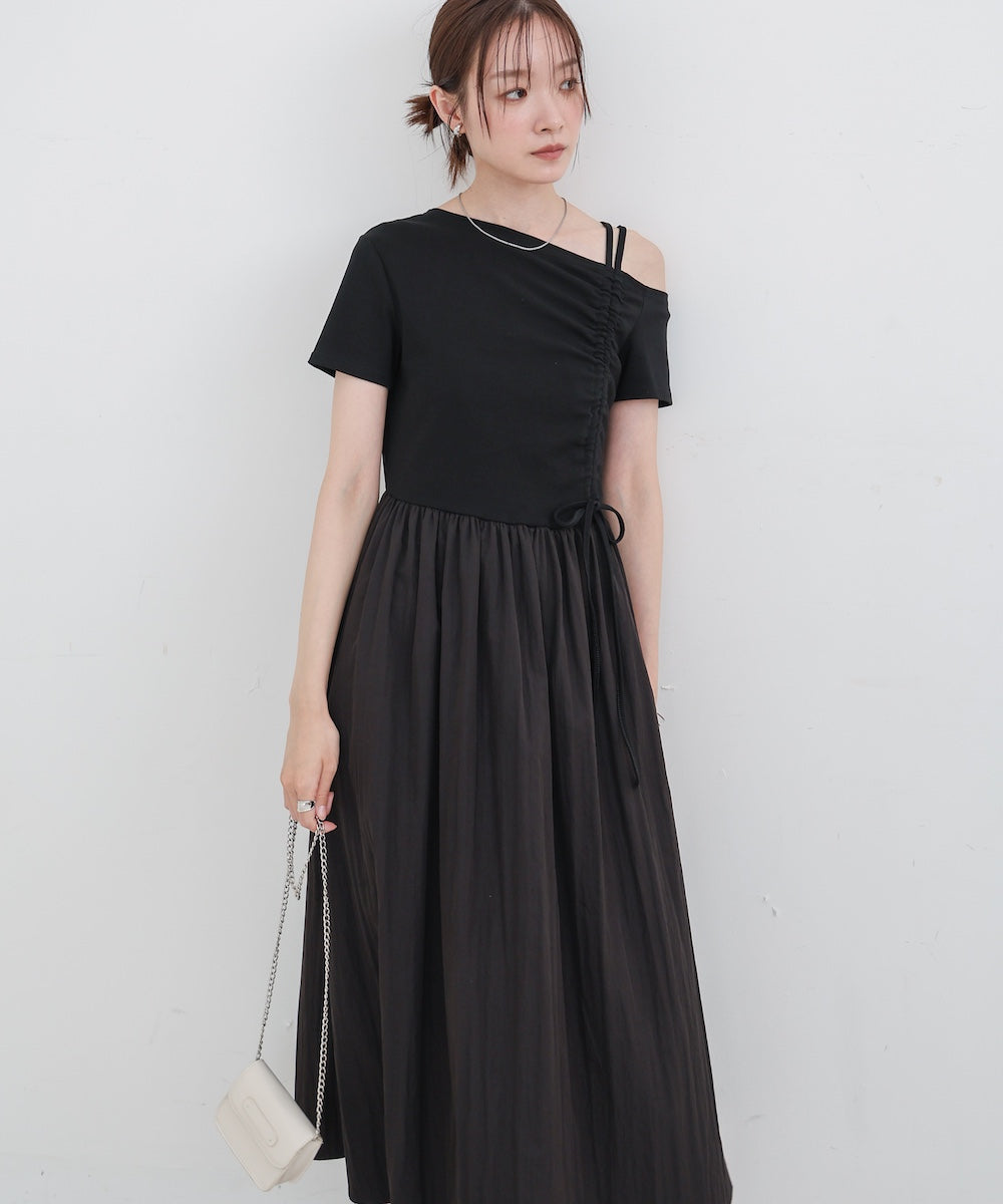 アシメシャーリングワンピース