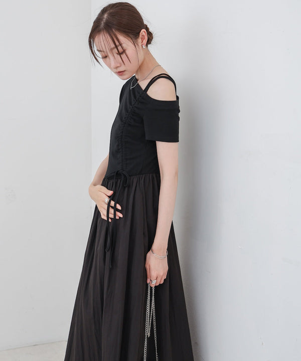 アシメシャーリングワンピース