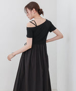 アシメシャーリングワンピース