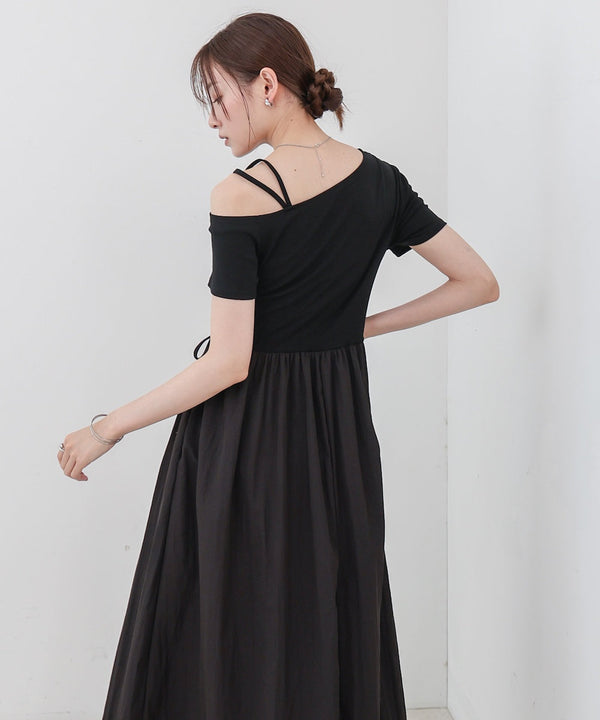 アシメシャーリングワンピース