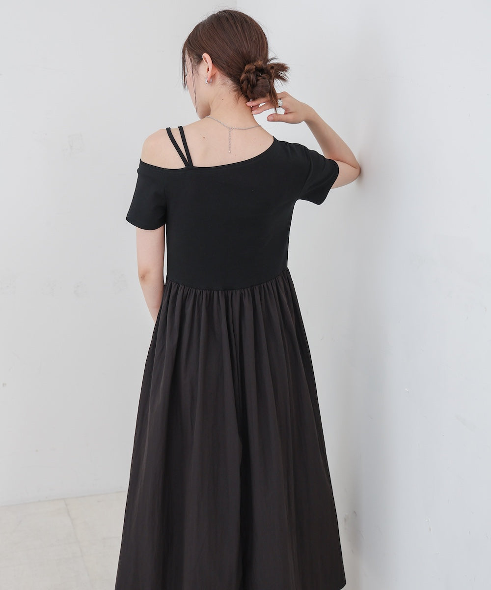 アシメシャーリングワンピース