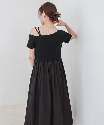 アシメシャーリングワンピース